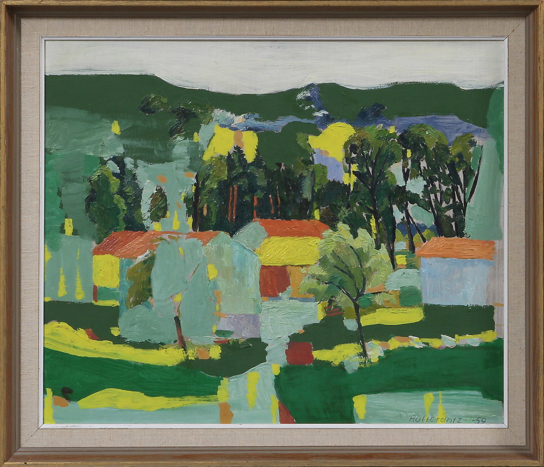 'Landscape With Trees and Houses' by Tore Hultcrantz