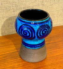 Load image into Gallery viewer, Vase in turquoise, deep blue and brown by Inger Persson for Rörstrand